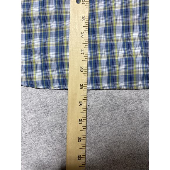 Eddie Bauer Shirt Mens Large Blue Travex Classic Fit Plaid Outdoors Gorpcore - Picture 7 of 8